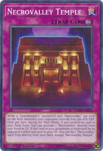 Necrovalley Temple (MP19-EN205), 2019 Gold Sarcophagus Tin Mega Pack — Yu-Gi-Oh! card price