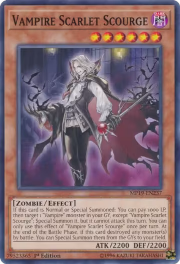 Vampire Scarlet Scourge (MP19-EN237), 2019 Gold Sarcophagus Tin Mega Pack — Yu-Gi-Oh! card price