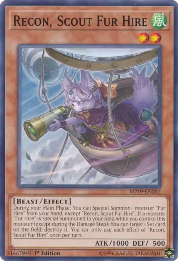 Recon, Scout Fur Hire (MP19-EN245), 2019 Gold Sarcophagus Tin Mega Pack — Yu-Gi-Oh! card price