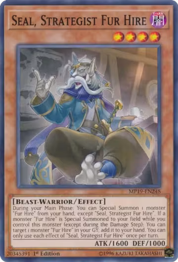 Seal, Strategist Fur Hire (MP19-EN248), 2019 Gold Sarcophagus Tin Mega Pack — Yu-Gi-Oh! card price