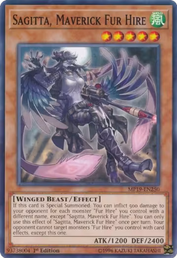 Sagitta, Maverick Fur Hire (MP19-EN250), 2019 Gold Sarcophagus Tin Mega Pack — Yu-Gi-Oh! card price