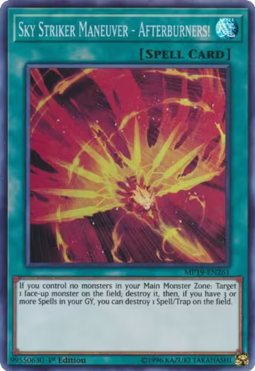 Sky Striker Maneuver - Afterburners! (MP19-EN261), 2019 Gold Sarcophagus Tin Mega Pack — Yu-Gi-Oh! card price