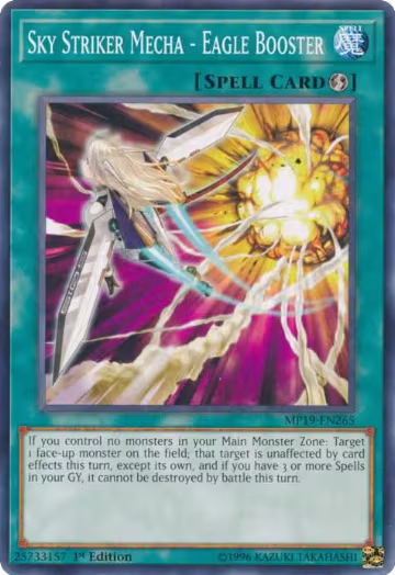 Sky Striker Mecha - Eagle Booster (MP19-EN265), 2019 Gold Sarcophagus Tin Mega Pack — Yu-Gi-Oh! card price