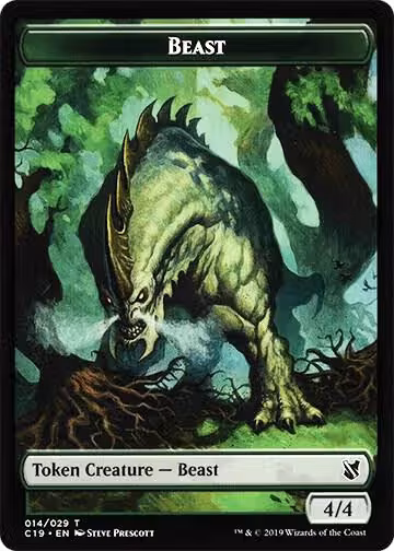 Beast (014) // Wurm Double-Sided Token (14 // 21), Commander 2019 — Magic card price