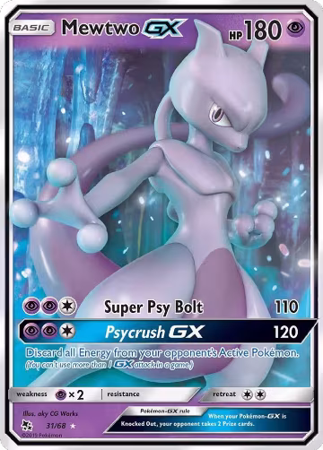 Mewtwo GX (31/68), Hidden Fates — Pokémon card price