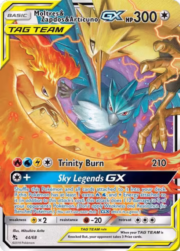 Moltres & Zapdos & Articuno GX (44/68) — card price