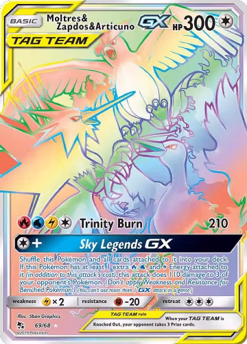 Moltres & Zapdos & Articuno GX (Secret) (69/68) — card price