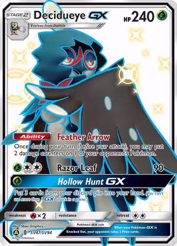 Decidueye GX (SV47/SV94), Hidden Fates: Shiny Vault — Pokémon card price