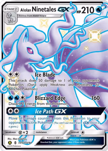 Alolan Ninetales GX (SV53/SV94), Hidden Fates: Shiny Vault — Pokémon card price