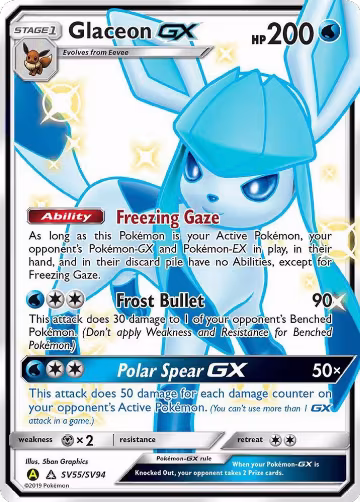 Glaceon GX (SV55/SV94), Hidden Fates: Shiny Vault — Pokémon card price