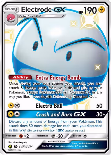 Electrode GX (SV57/SV94), Hidden Fates: Shiny Vault — Pokémon card price