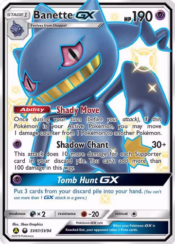 Banette GX (SV61/SV94), Hidden Fates: Shiny Vault — Pokémon card price