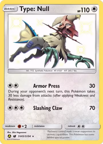 Type: Null (SV45/SV94), Hidden Fates: Shiny Vault — Pokémon card price