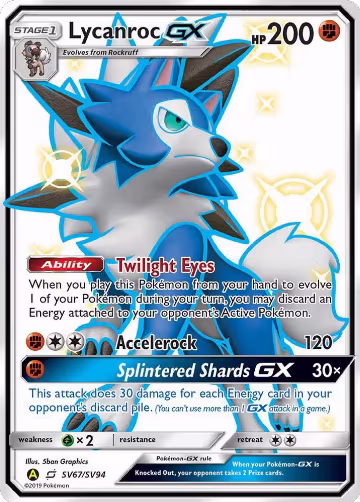Lycanroc GX (SV67) (SV67/SV94), Hidden Fates: Shiny Vault — Pokémon card price