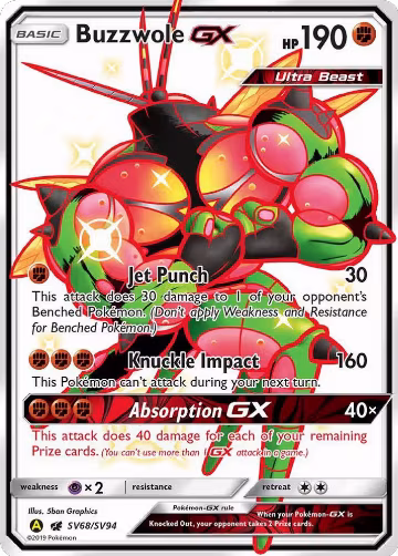 Buzzwole GX (SV68/SV94), Hidden Fates: Shiny Vault — Pokémon card price