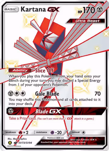 Kartana GX (SV73/SV94), Hidden Fates: Shiny Vault — Pokémon card price