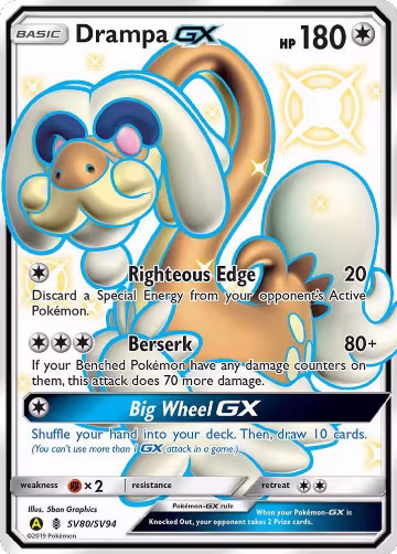 Drampa GX (SV80/SV94), Hidden Fates: Shiny Vault — Pokémon card price