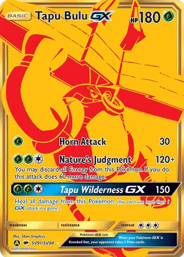 Tapu Bulu GX (SV91/SV94), Hidden Fates: Shiny Vault — Pokémon card price