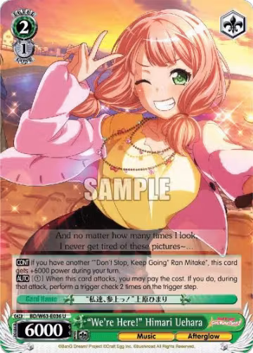 "We're Here!" Himari Uehara (BD/W63-E036 U), BanG Dream! Girls Band Party! Vol.2 — Weiß Schwarz card price