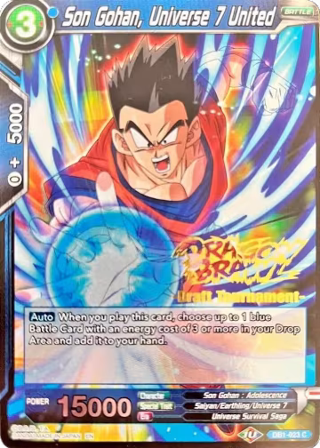 Son Gohan, Universe 7 United (Dragon Brawl Draft Tournament Gold Stamped) (DB1-023), Promotion Cards — DB Super card price