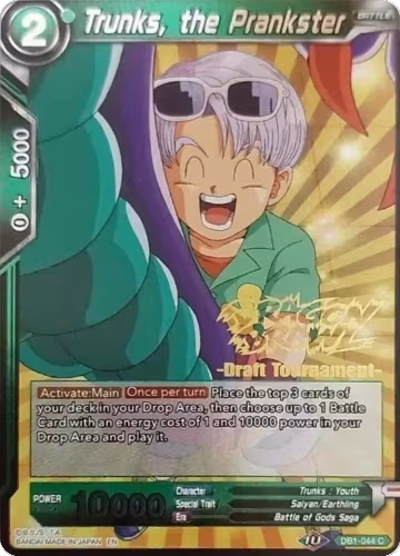 Trunks, the Prankster (Dragon Brawl Draft Tournament Gold Stamped) (DB1-044), Promotion Cards — DB Super card price