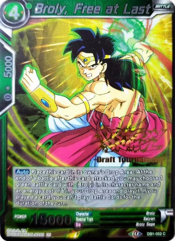 Broly, Free at Last (Dragon Brawl Draft Tournament Gold Stamped) (DB1-052), Promotion Cards — DB Super card price