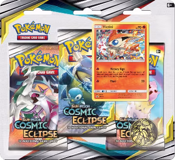 Cosmic Eclipse 3 Pack Blister [Victini], SM - Cosmic Eclipse — Pokémon sealed product price