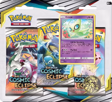 Cosmic Eclipse 3 Pack Blister [Celebi], SM - Cosmic Eclipse — Pokémon sealed product price