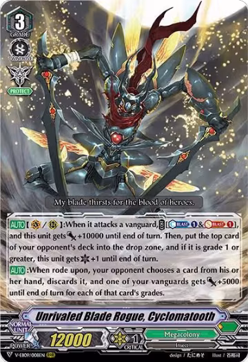 Unrivaled Blade Rogue, Cyclomatooth (V-EB09/008EN), V-EB09: The Raging Tactics — Vanguard card price