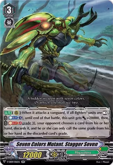 Seven Colors Mutant. Stagger Seven (V-EB09/016EN), V-EB09: The Raging Tactics — Vanguard card price