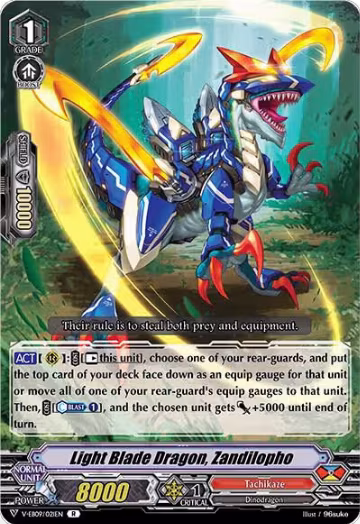 Light Blade Dragon, Zandilopho (V-EB09/021EN), V-EB09: The Raging Tactics — Vanguard card price