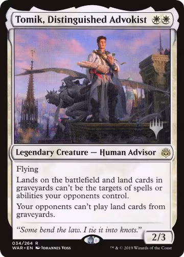 Tomik, Distinguished Advokist (34), Promo Pack: Throne of Eldraine — Magic card price