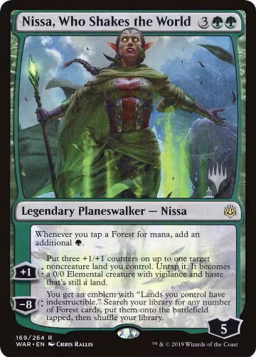 Nissa, Who Shakes the World (169), Promo Pack: Throne of Eldraine — Magic card price