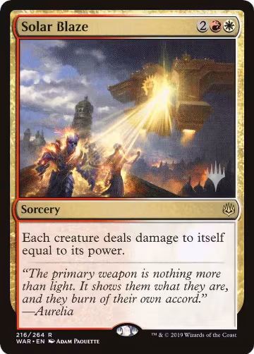 Solar Blaze (216), Promo Pack: Throne of Eldraine — Magic card price