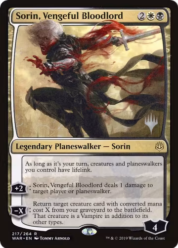 Sorin, Vengeful Bloodlord (217), Promo Pack: Throne of Eldraine — Magic card price