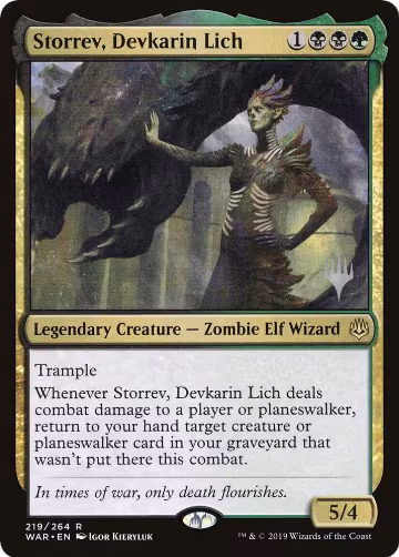 Storrev, Devkarin Lich (219), Promo Pack: Throne of Eldraine — Magic card price