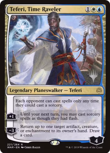 Teferi, Time Raveler (221), Promo Pack: Throne of Eldraine — Magic card price
