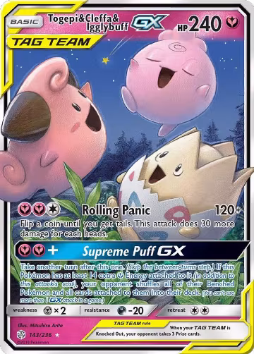 Togepi & Cleffa & Igglybuff GX (143/236), SM - Cosmic Eclipse — Pokémon card price