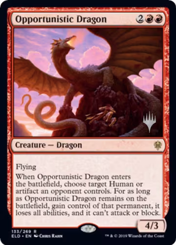 Opportunistic Dragon (133), Promo Pack: Throne of Eldraine — Magic card price