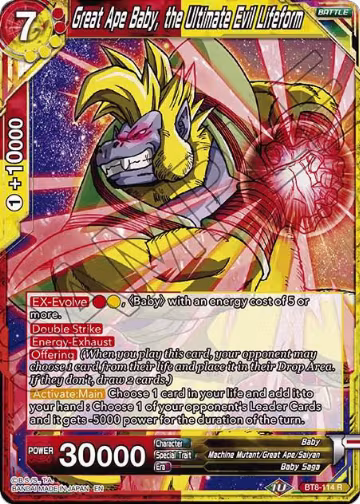 Great Ape Baby, the Ultimate Evil Lifeform (BT8-114), Malicious Machinations — DB Super card price