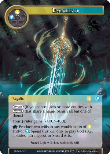 Excalibur (SDAO1-025), Alice Origin Starter Deck — Force of Will card price