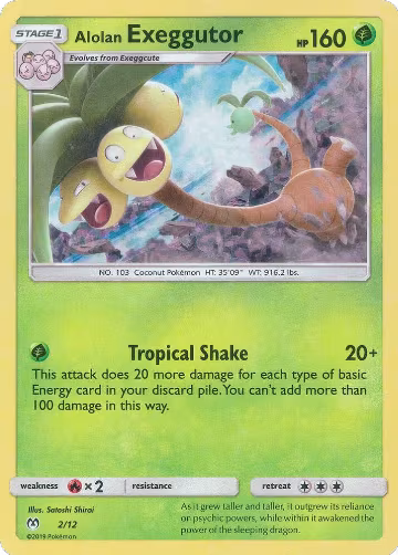 Alolan Exeggutor - 2/12 (002/012), McDonald's Promos 2019 — Pokémon card price
