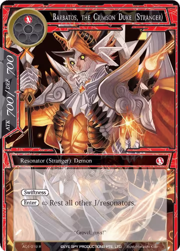 Barbatos, the Crimson Duke (Stranger) (AO1-018), Alice Origin — Force of Will card price