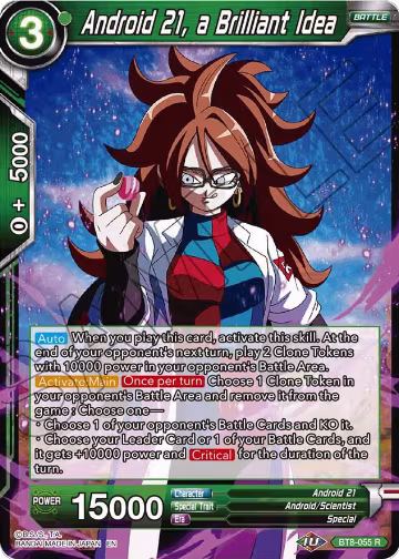 Android 21, a Brilliant Idea (BT8-055), Malicious Machinations — DB Super card price