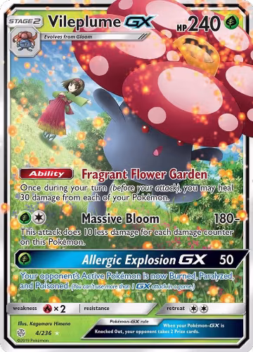 Vileplume GX (4/236), SM - Cosmic Eclipse — Pokémon card price
