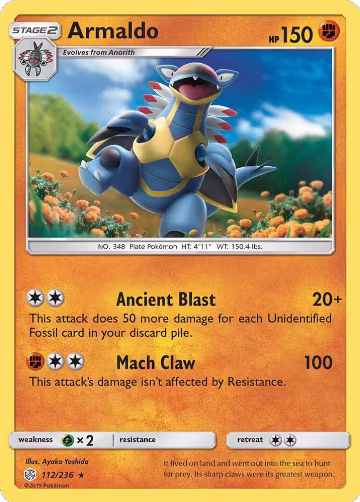 Armaldo (112/236), SM - Cosmic Eclipse — Pokémon card price