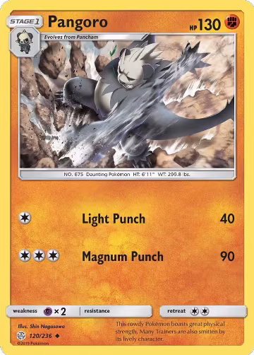 Pangoro (120/236), SM - Cosmic Eclipse — Pokémon card price