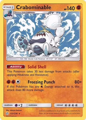Crabominable (122/236), SM - Cosmic Eclipse — Pokémon card price