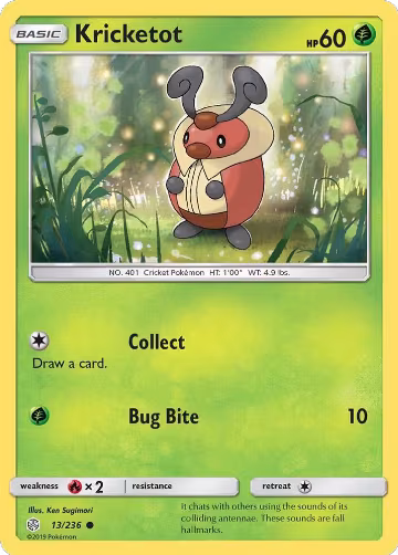 Kricketot (13/236), SM - Cosmic Eclipse — Pokémon card price
