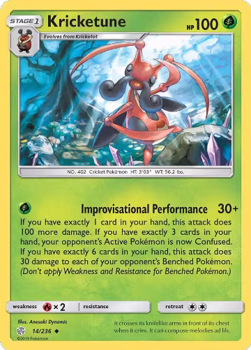 Kricketune (14/236), SM - Cosmic Eclipse — Pokémon card price